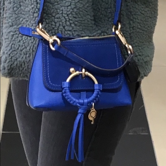 🔥SALE🔥🌟CHLOE🌟🍃SUPER CUTE🍃blue suede🍃🌟bag✨ - Picture 6 of 8